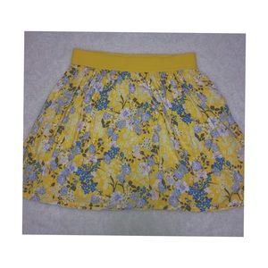 Blue & Yellow Floral Old Navy Skater Skirt